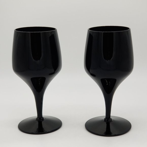 Vintage Morgantown Glass Ebony Wine Glasses WV